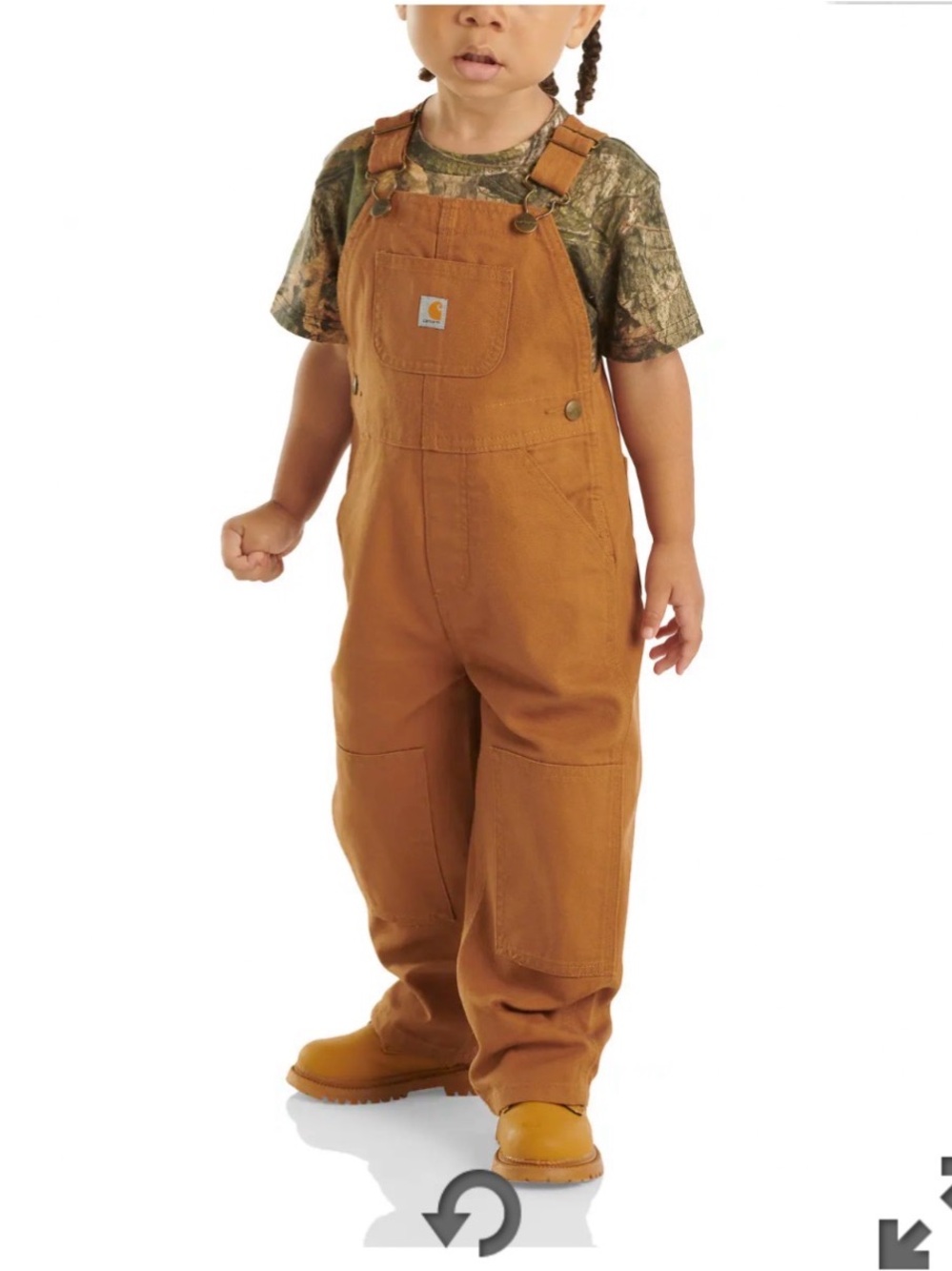Carhartt Kids' Brown/Tan Duck Bib Overalls
